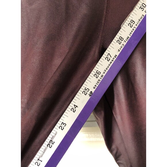Athleta Delancey Gleam Moto Tight Leggings Size L Burgundy Faux Leather High - Picture 8 of 10